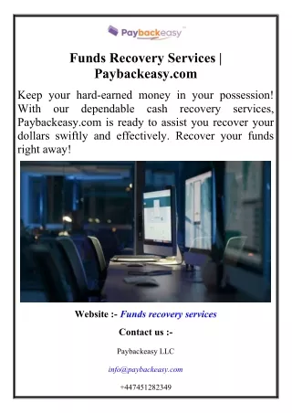 Funds Recovery Services  Paybackeasy.com