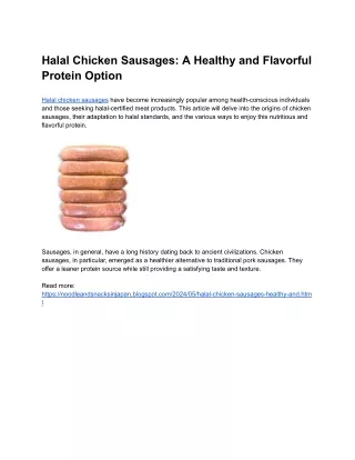 Halal Chicken Sausages_ A Healthy and Flavorful Protein Option