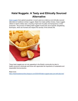 Halal Nuggets_ A Tasty and Ethically Sourced Alternative