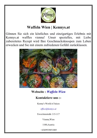 Waffeln Wien  Kennys.at