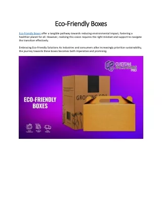 Eco-Friendly Boxes