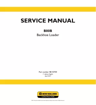 New Holland B80B Backhoe Loader Service Repair Manual Instant Download