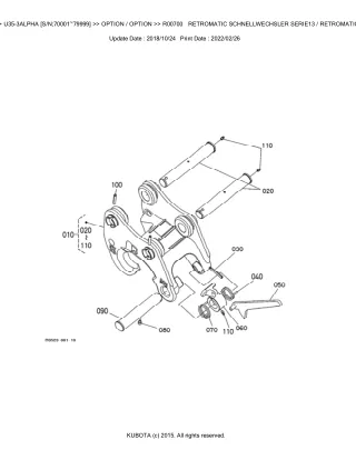 Kubota U35-3 ALPHA (SN 70001-79999) Excavator Parts Catalogue Manual (Publishing ID BKIDK0519)