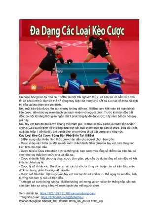 Mẹo Vàng Để Thành Công Trong Cá Cược Bóng Bàn Tại 88Bet 183