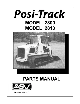 ASV Posi-Track 2800 Track Loader Parts Catalogue Manual