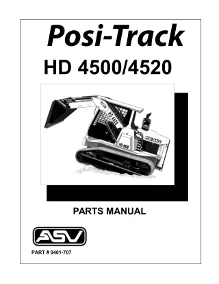 ASV Posi-Track 4520 Track Loader Parts Catalogue Manual