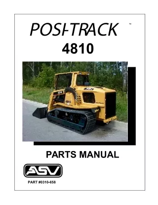 ASV Posi-Track 4810 Track Loader Parts Catalogue Manual