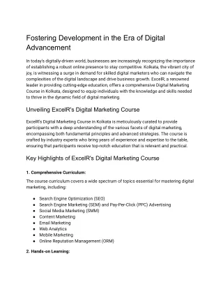 Fostering Development in the Era of Digital Advancement