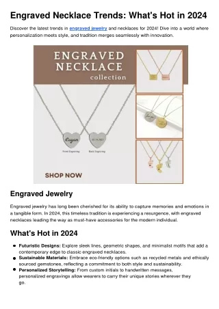 Engraved Necklace Trends What's Hot in 2024
