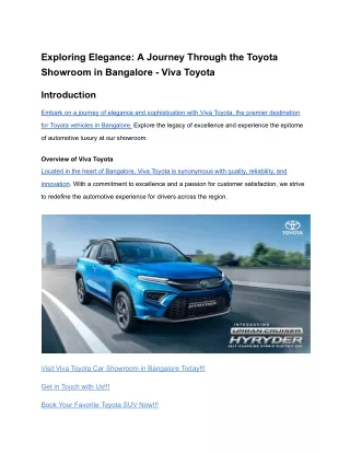 Exploring Elegance_ A Journey Through the Toyota Showroom in Bangalore - Viva Toyota