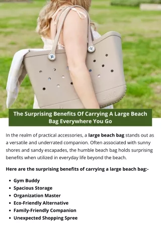 The Surprising Benefits Of Carrying A Large Beach Bag Everywhere You Go