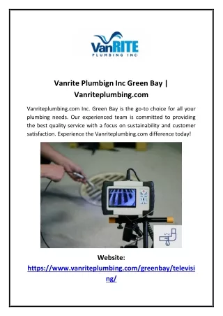 Vanrite Plumbign Inc Green Bay | Vanriteplumbing.com