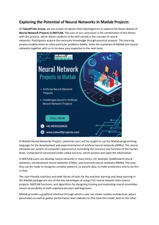 Exploring the Potential of Neural Networks in Matlab Projects
