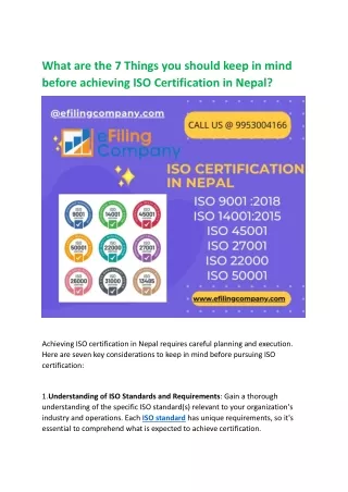 7 Things you should keep in mind before achieving ISO Certifiction in Nepal