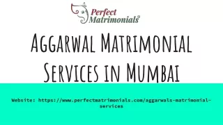 Aggarwal Matrimonial Services in Mumbai