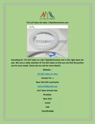 T12 Led Tubes On Sales  Nyledluminaries