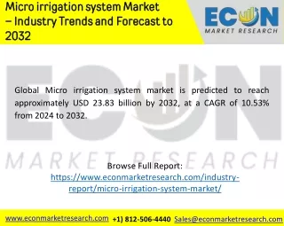 Micro irrigation system Market – Industry Trends and Forecast to  2032