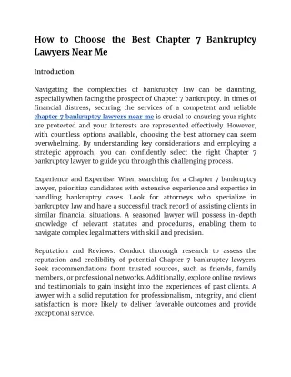 chapter 7 bankruptcy lawyers near me