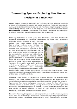 Innovating Spaces_ Exploring New House Designs in Vancouver