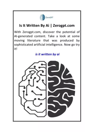 Is It Written By Ai  Zerogpt.com