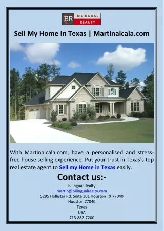 Sell My Home In Texas  Martinalcala.com