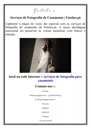 Serviços de Fotografia de Casamento  Fotolux