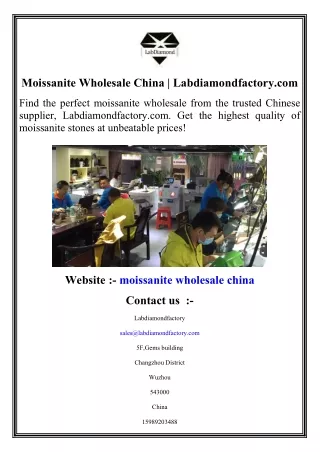 Moissanite Wholesale China   Labdiamondfactory.com