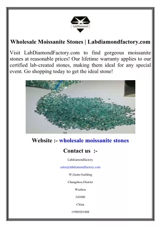 Wholesale Moissanite Stones    Labdiamondfactory.com