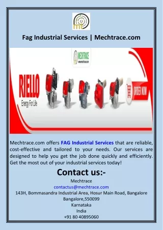 Fag Industrial Services  Mechtrace.com