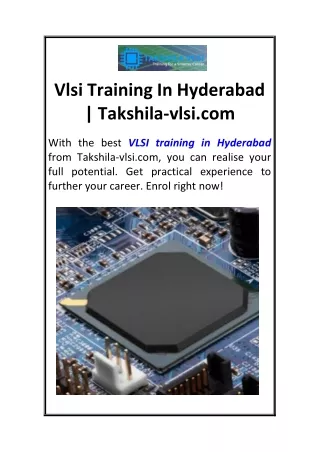 Vlsi Training In Hyderabad  Takshila-vlsi.com