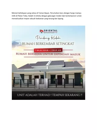 Nikmati kehidupan yang selesa di Taman Bayan