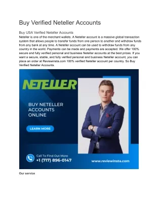 Unlock Secure Online Payments: Buy Verified Neteller Accounts