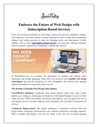 Web Design with Subscription-Based Services