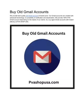 Buy Old Gmail Accounts