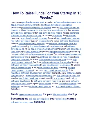 How To Raise Funds For Your Startup In 15 Weeks.docx