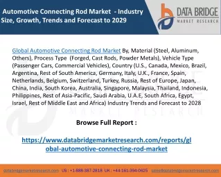 Global Automotive Connecting Rod Market – Industry Trends and Forecast to 2028
