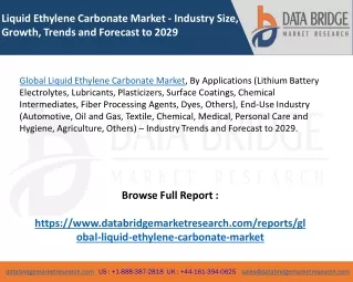 Global Liquid Ethylene Carbonate Market – Industry Trends and Forecast to 2029