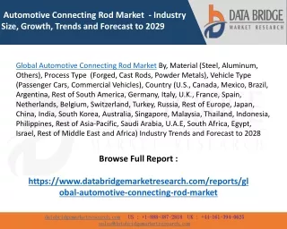 Global Automotive Connecting Rod Market – Industry Trends and Forecast to 2028