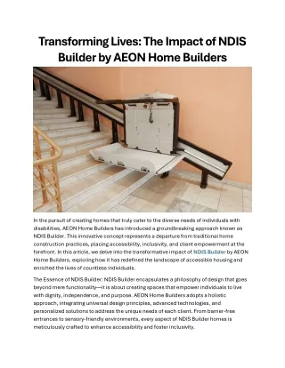 Transforming Lives The Impact of NDIS Builder by AEON Home Builders