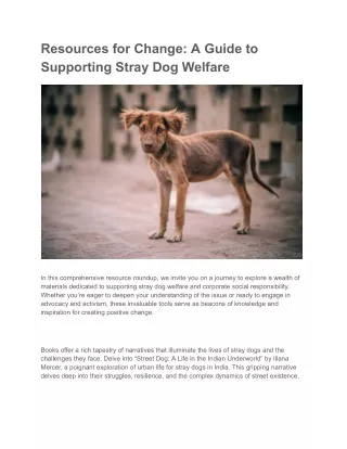 Resources for Change_ A Guide to Supporting Stray Dog Welfare