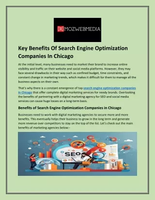 Key Benefits Of Search Engine Optimization Companies In Chicago