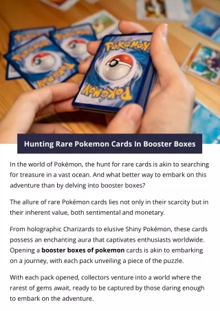 Hunting Rare Pokemon Cards In Booster Boxes