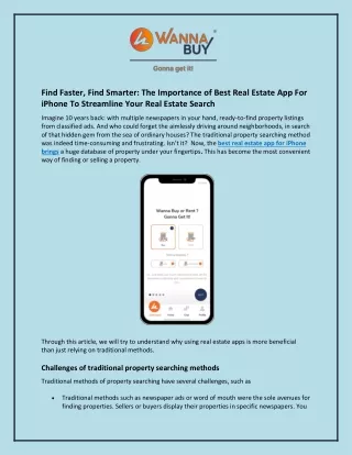 Find Faster, Find Smarter: The Importance Of Best Real Estate App For iPhone