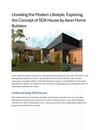 Unveiling the Modern Lifestyle Exploring the Concept of SDA House by Aeon Home Builders