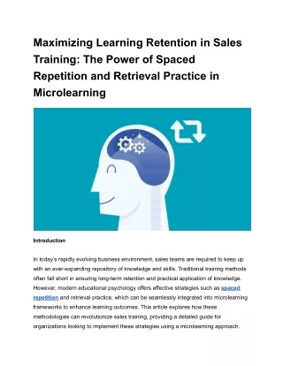 Maximizing Learning Retention in Sales Training_ The Power of Spaced Repetition and Retrieval Practice in Microlearning