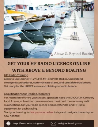 Get Your HF Radio Licence Online with Above & Beyond Boating