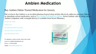 Buy Ambien Online Trusted Medication for Anxiety.