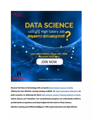 Best Data Science Course in Kochi