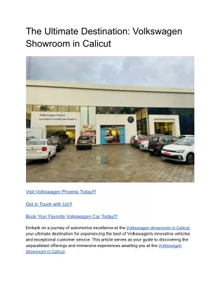 The Ultimate Destination_ Volkswagen Showroom in Calicut