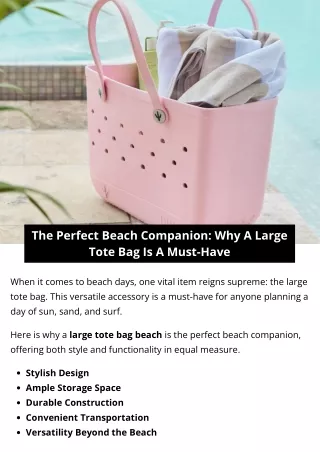 The Perfect Beach Companion: Why A Large Tote Bag Is A Must-Have